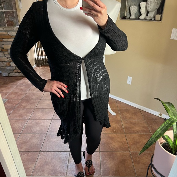 BCBGMAXAZRIA Knitted Open Duster Cardigan Size L - Picture 7 of 13